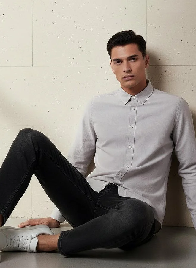 سبلاش فيڤ Men Regular Fit Collared Long Sleeve Shirt